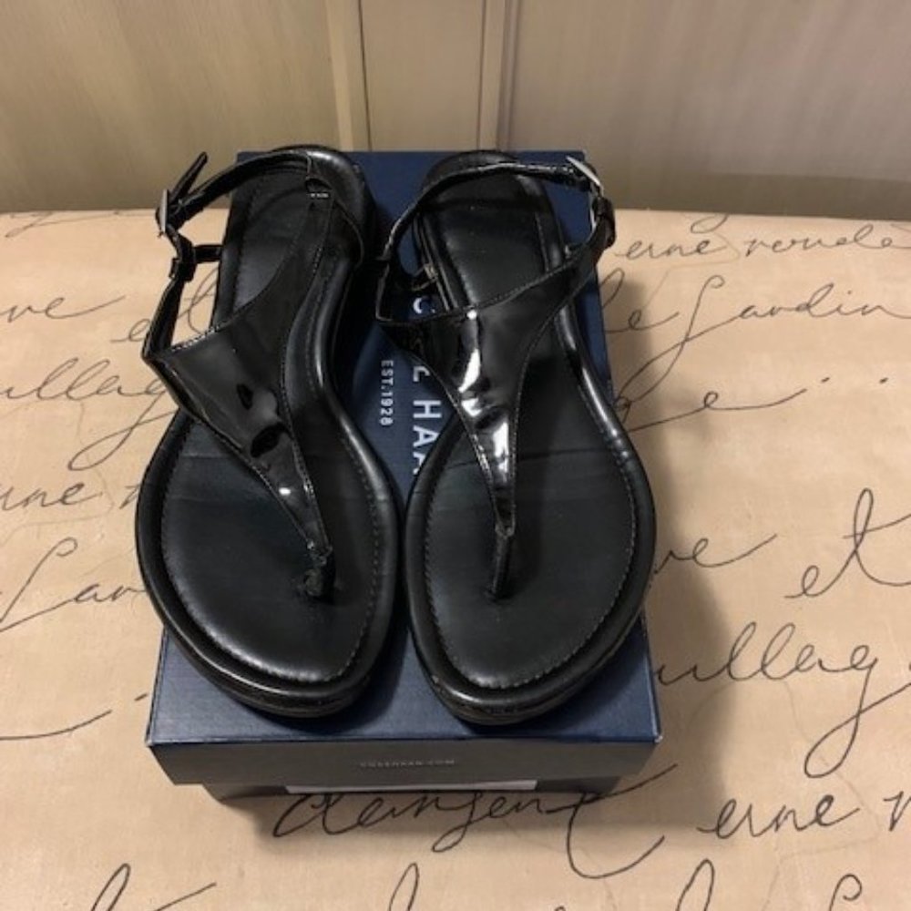 Cole Haan Nike Air Bria Sandal Black Patent Sandals Black Patent Leather